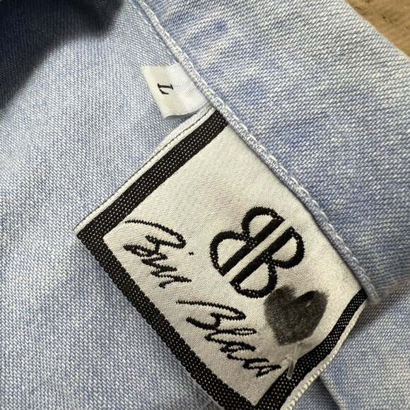 Bill Blass Vintage Blue Denim Pleated Romper Aqua Snow Size Large NWT - Picture 10 of 14